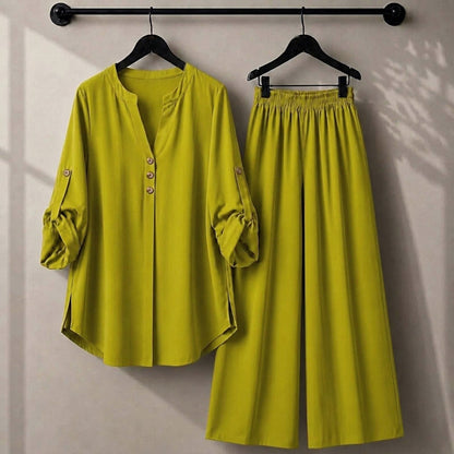 Alenza Western Shirt Style 2-Pcs Stitched Co-Ord Set ! Premium Quality ! Soft Flowy
