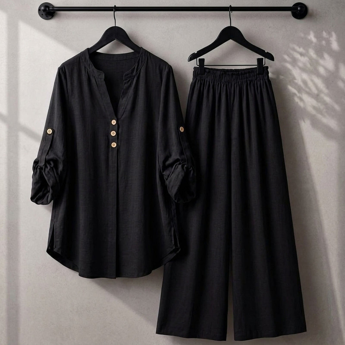 Alenza Western Shirt Style 2-Pcs Stitched Co-Ord Set ! Soft Flowy ! Premium Quality !