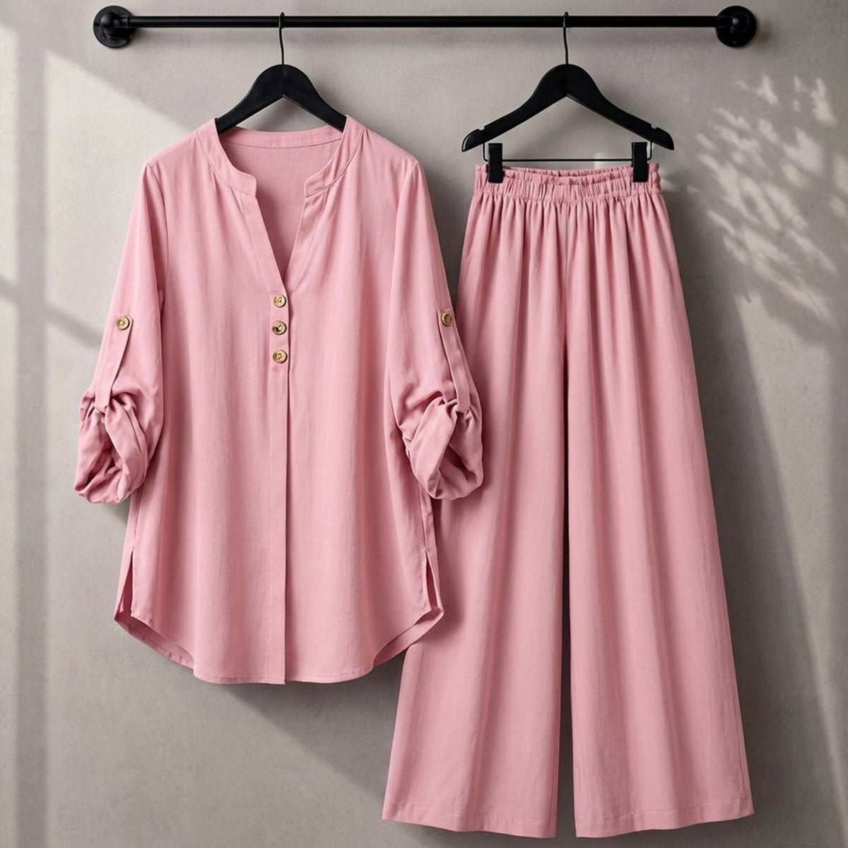 Alenza Western Shirt Style 2-Pcs Stitched Co-Ord Set ! Premium Quality ! Soft Flowy