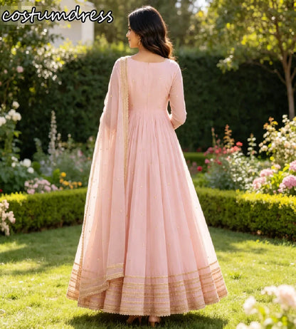 Elegant Blush Pink Anarkali Max