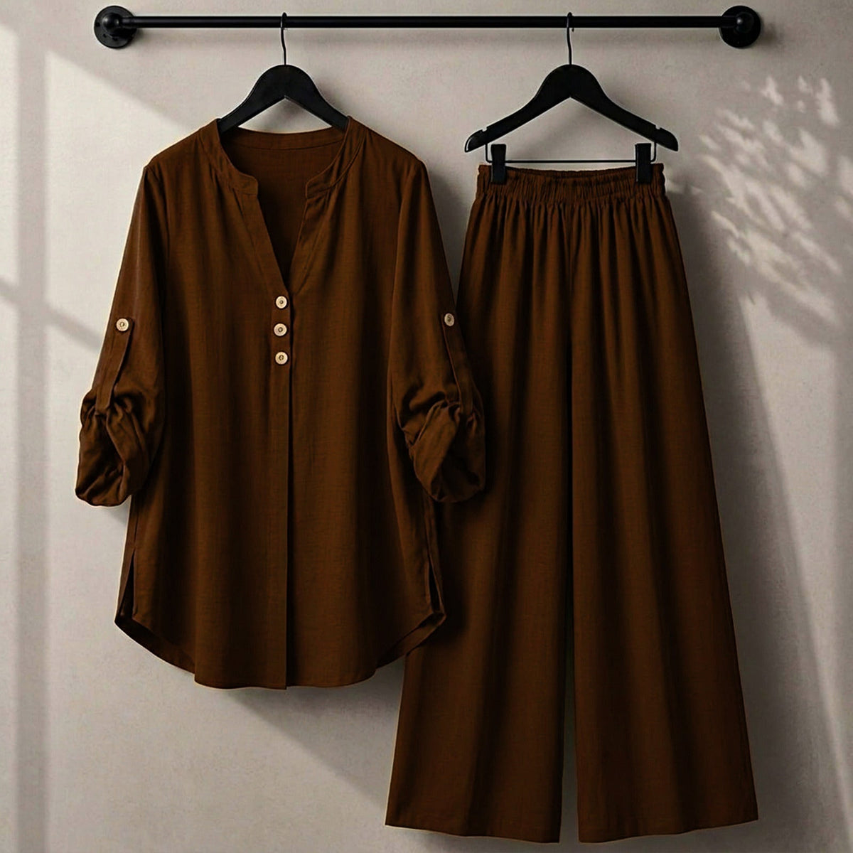 Alenza Western Shirt Style 2-Pcs Stitched Co-Ord Set ! Premium Quality ! Soft Flowy